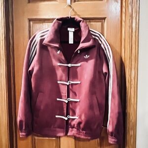 Adidas Maroon Suade Jacket with Black Accents. Used once too big for me